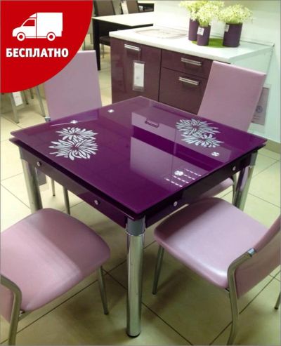 Лот: 6225373. Фото: 1. Стол обеденный "Purple"! Новый... Столы, стулья, обеденные группы