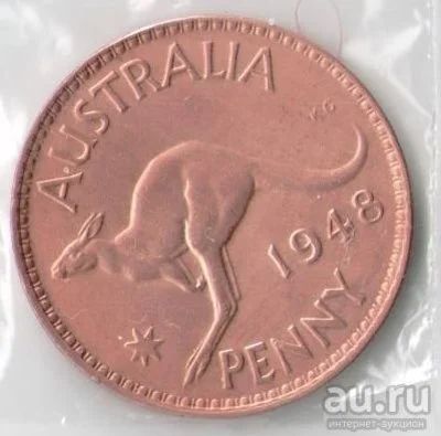 Лот: 13058307. Фото: 1. Кенгуру 1 пенни 1948 год, Австралия... Австралия и Океания