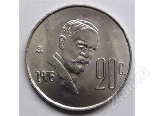 Лот: 108679. Фото: 1. Мексика. 20 сентаво 1976г. (3). Америка