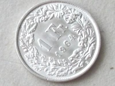 Лот: 16393770. Фото: 1. Монета 1 франк один Швейцария... Европа