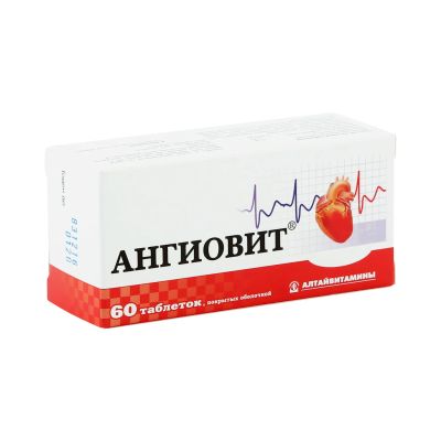 Лот: 23986029. Фото: 1. Ангиовит таб.п о №60. Спортивное питание, витамины