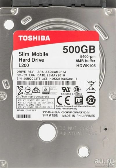 Лот: 12824185. Фото: 1. Жесткий диск Toshiba 500gb L200... Жёсткие диски