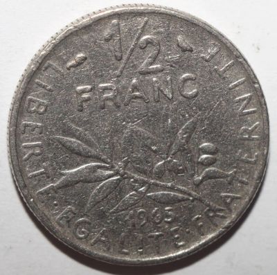 Лот: 8545955. Фото: 1. 1/2 франка 1965 год. Франция. Европа