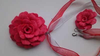 Лот: 4085357. Фото: 1. Комплект " Бегония" Авторская... Бижутерия ручной работы