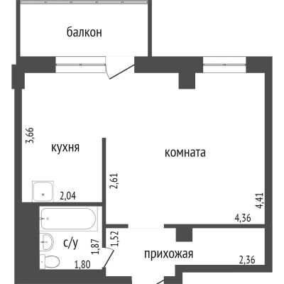 Лот: 21589772. Фото: 1. Продам 1-комн. кв. 35.1 кв.м... Квартиры, студии