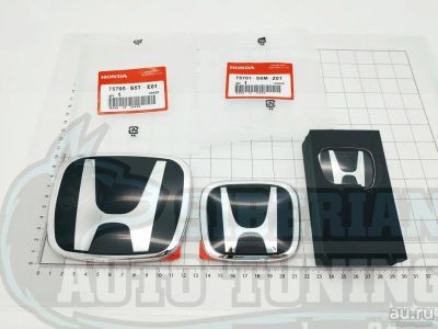 Лот: 15307488. Фото: 1. Комплект черных эмблем Type R... Кузов