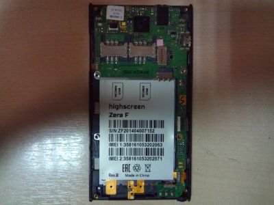 Лот: 8172610. Фото: 1. №A8 Highscreen Zera F материнская... Микросхемы и платы
