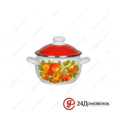 Лот: 12758856. Фото: 1. Кастрюля шар. 4л белосн., Яблочный... Другое (посуда, кухонная утварь)