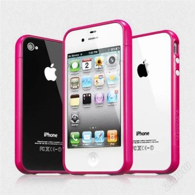 Лот: 2437027. Фото: 1. Чехол-Бампер iPhone 4G/4S (Розовый... Чехлы, бамперы