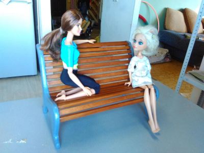 Лот: 7079974. Фото: 1. Скамейка для куклы bjd. Авторские куклы, игрушки, поделки