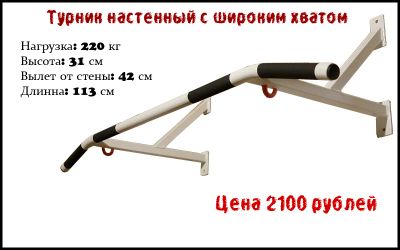 Лот: 6388500. Фото: 1. Турник настенный c широким хватом... Турники, брусья