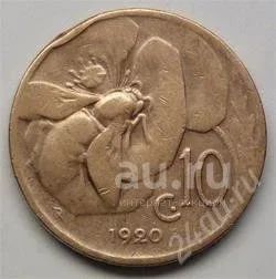 Лот: 18661053. Фото: 1. Италия. 10 чентезимо 1920г. (2... Европа