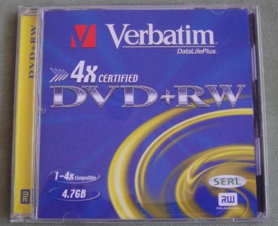Лот: 19579291. Фото: 1. Диск DVD+RW Verbatim 4.7 Gb 4х. CD, DVD, BluRay