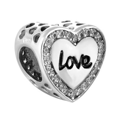 Лот: 23892044. Фото: 1. Подвеска-шарм Love из серебра... Бусы
