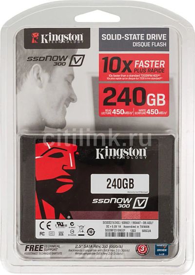 Лот: 10602345. Фото: 1. SSD Kingston SSDNow 300V 240Gb... SSD-накопители