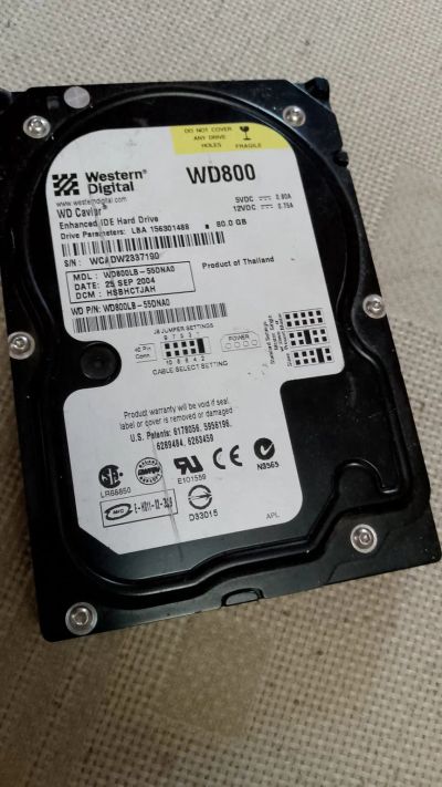 Лот: 25523167. Фото: 1. Жесткий диск Wd800, 80 гб.,. Жёсткие диски (HDD)