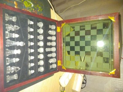 Лот: 17626836. Фото: 1. Шахматы стеклянные. Шахматы, шашки, нарды