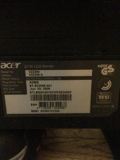 Лот: 10115654. Фото: 1. Куплю монитор Acer V223Wb с убитой... ЖК-мониторы