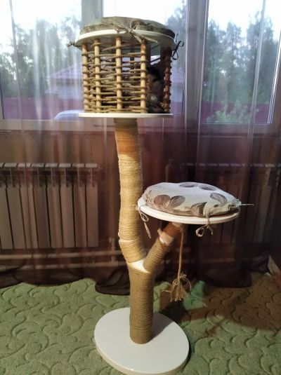Лот: 16131464. Фото: 1. Домик-когтеточка. Домики, переноски, клетки, когтеточки