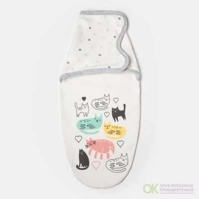 Лот: 16902903. Фото: 1. Пеленка-кокон Крошка Я "Cats". Ползунки, распашонки, слипы