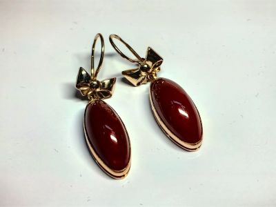 Лот: 25604401. Фото: 1. Золотые винтажные серьги 583 СССР... Серьги, каффы