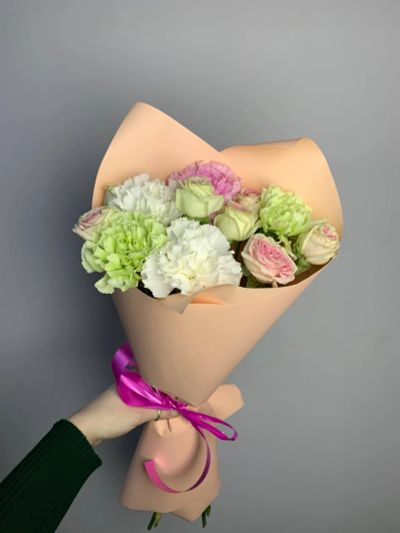 Лот: 25807155. Фото: 1. 2. Букет - комплимент нежный быстрые... Свежие цветы