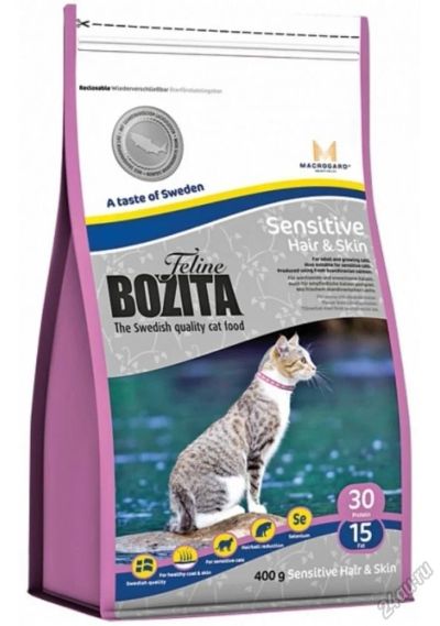 Лот: 5561324. Фото: 1. Корм Bozita Feline Sensitive Hair... Корма