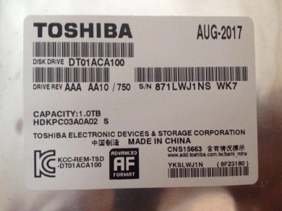 Лот: 11309955. Фото: 1. Жесткий диск toshiba 1 тб для... Жёсткие диски (HDD)