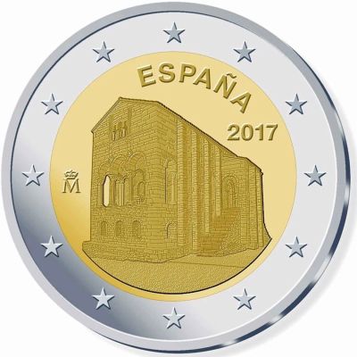Лот: 9530900. Фото: 1. Испания 2 евро 2017 г. Овьедо... Европа