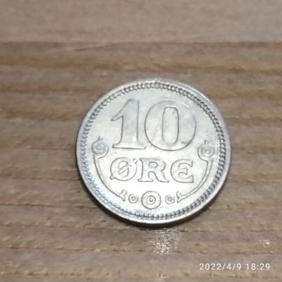 Лот: 18889835. Фото: 1. Дания, 10 эре. 1915 серебро. Европа