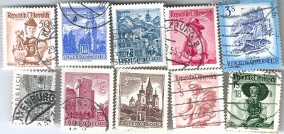 Лот: 24668573. Фото: 1. Набор марок Австрия .10 шт. Марки