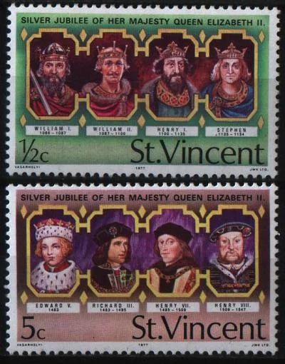 Лот: 9579934. Фото: 1. Сент-Винсент 1977г - англ.монархи-... Марки
