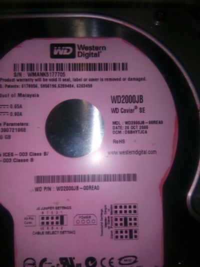 Лот: 16982281. Фото: 1. Жёсткий диск WD 2000JB. Жёсткие диски (HDD)