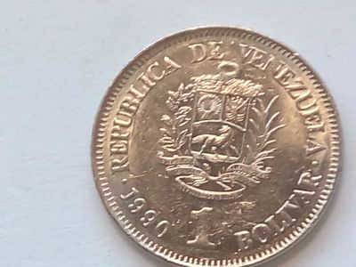 Лот: 21220689. Фото: 1. Монета Венесуэлы 1 боливар, 1990. Америка