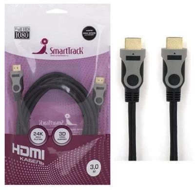 Лот: 3597515. Фото: 1. Новый Шнур HDMI-HDMI 3.0м. SmartTrack... Шлейфы, кабели, переходники