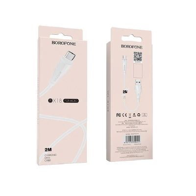 Лот: 22150288. Фото: 1. Кабель BOROFONE microUSB BX-18... Дата-кабели, переходники
