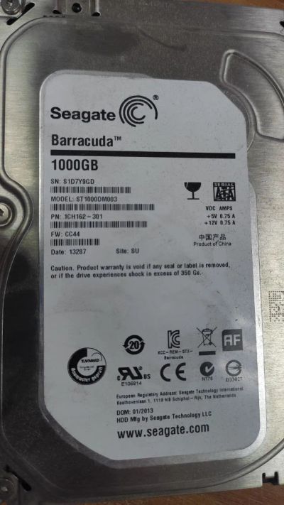 Лот: 20909702. Фото: 1. HDD 1tb Seagate Brracuda 1000gb. Жёсткие диски (HDD)