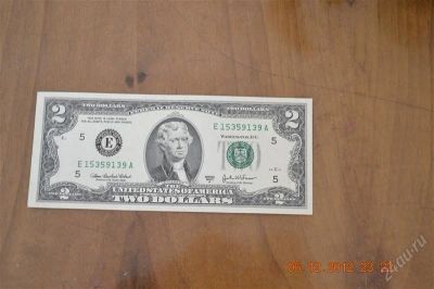 Лот: 1883456. Фото: 1. два доллара США идеал.отличное... Другое (банкноты)