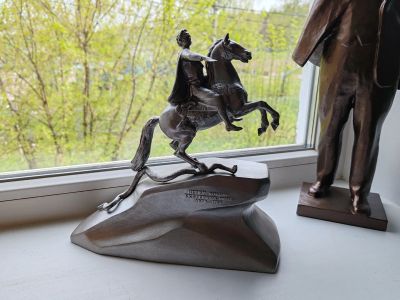 Лот: 25359483. Фото: 1. Скульптура пётр 1, силумин ссср. Скульптуры
