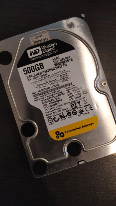 Лот: 15680010. Фото: 1. WD WD5002ABYS 500 Гб жёсткий диск... Жёсткие диски (HDD)