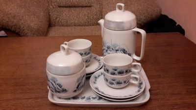 Лот: 8116437. Фото: 1. Кофейный сервиз из СССР с клеймом. Сервизы, наборы посуды