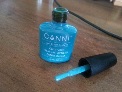 Лот: 5078910. Фото: 1. Шеллак "CANNI" цвет морской волны. Лак для ногтей
