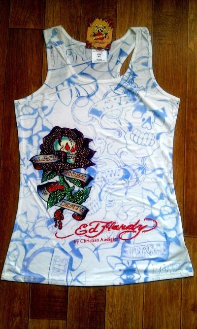 Лот: 3108282. Фото: 1. Крутая Майка от "Ed Hardy" белая... Футболки, топы и майки