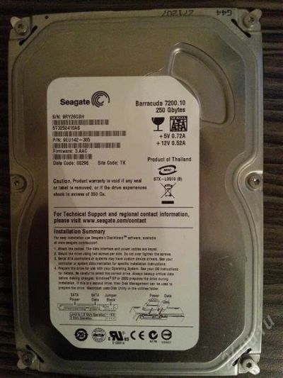 Лот: 2468115. Фото: 1. Жесткий Диск HDD Seagate 250GB... Жёсткие диски (HDD)