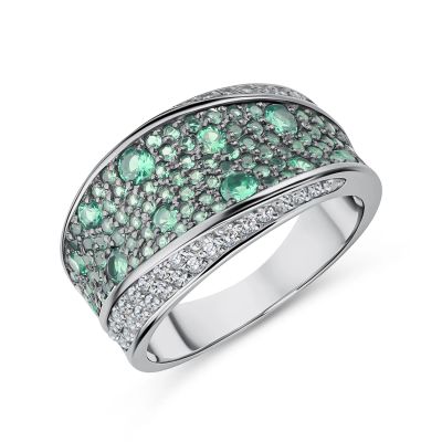 Лот: 23822737. Фото: 1. Серебряное кольцо с фианитами... Кольца, перстни