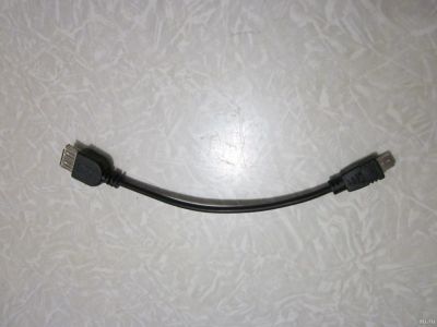 Лот: 14759786. Фото: 1. Кабель OTG USB - microUSB черный... Дата-кабели, переходники