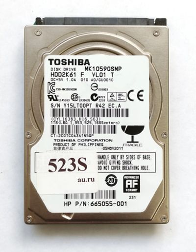 Лот: 18723895. Фото: 1. Жесткий диск SATA-II 2,5 Toshiba... Жёсткие диски (HDD)