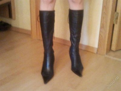 Лот: 1039781. Фото: 1. Сапоги кожаные р.37. Сапоги