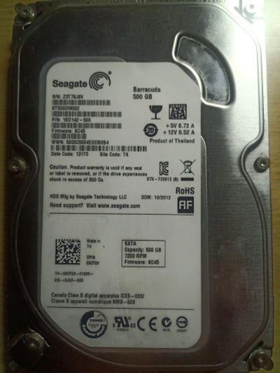 Лот: 18384621. Фото: 1. Жесткий диск 500 Gb Seagate 3... Жёсткие диски (HDD)