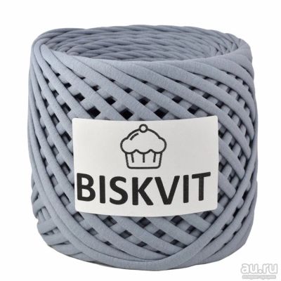 Лот: 12792157. Фото: 1. Трикотажная пряжа Biskvit Грей. Ткани, нитки, пряжа